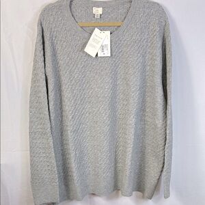 A New Day Textured Gray Crewneck Sweater size 3X soft and cozy